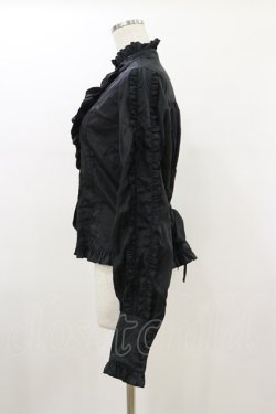 画像3: metamorphose / スタンドカラーフリルブラウス Free ブラック H-26-01-18-024-ME-BL-NS-ZH