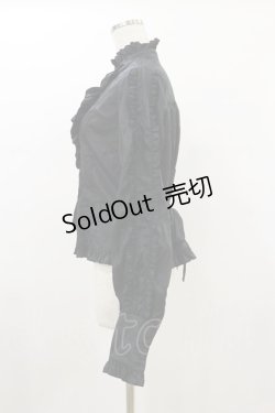 画像3: metamorphose / スタンドカラーフリルブラウス Free ブラック H-26-01-18-024-ME-BL-NS-ZH