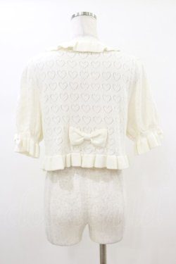 画像2: metamorphose / ハートすかしあみ半袖ボレロ Free ホワイト H-26-01-18-025-ME-TO-NS-ZH