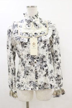 画像1: Victorian maiden / ロココブーケクラシカルドールブラウス Free モノトーン H-26-01-18-026-CL-BL-NS-ZH