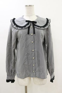 画像1: Amavel / ギンガムチェックフリルブラウス Free ブラック H-26-01-18-031-CA-BL-NS-ZH