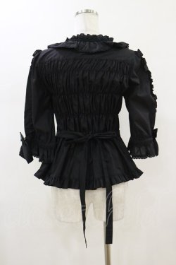 画像2: metamorphose / スクエアあきシャーリング半袖ブラウス サイズ1 ブラック H-26-01-18-032-ME-BL-NS-ZH