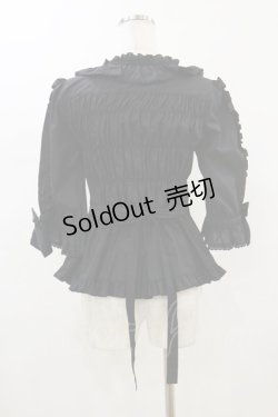 画像2: metamorphose / スクエアあきシャーリング半袖ブラウス サイズ1 ブラック H-26-01-18-032-ME-BL-NS-ZH