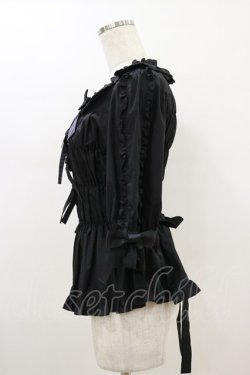 画像3: metamorphose / スクエアあきシャーリング半袖ブラウス サイズ1 ブラック H-26-01-18-032-ME-BL-NS-ZH