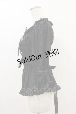 画像3: metamorphose / スクエアあきシャーリング半袖ブラウス サイズ1 ブラック H-26-01-18-032-ME-BL-NS-ZH