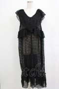 merry jenny / ラッフルティアードシアーワンピース  ブラック H-26-01-19-029-LO-OP-KB-ZH