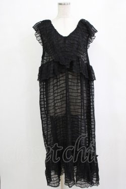 画像1: merry jenny / ラッフルティアードシアーワンピース  ブラック H-26-01-19-029-LO-OP-KB-ZH
