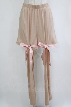 画像1: merry jenny / ribbonレッグウォーマーパンツ  ピンク H-26-01-19-030-LO-PA-KB-ZH