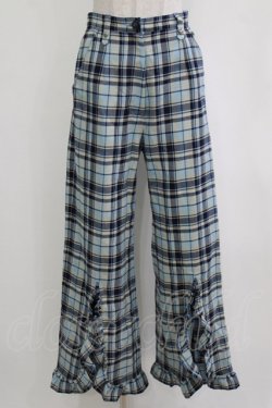 画像1: MILK / New waveサスペンダーパンツ  サックスチェック H-26-01-19-031-ML-PA-KB-ZH