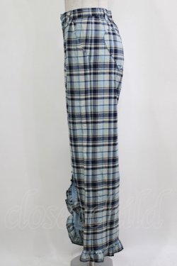 画像2: MILK / New waveサスペンダーパンツ  サックスチェック H-26-01-19-031-ML-PA-KB-ZH