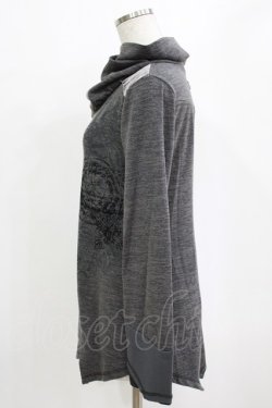 画像2: Ozz Croce / 異素材切替ハイネックカットソー  グレー H-26-01-19-034-OO-TO-KB-ZH