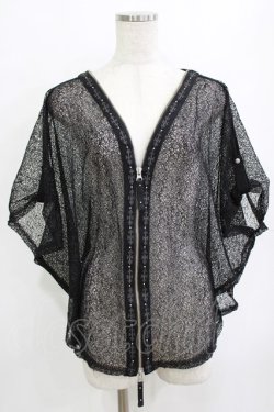 画像1: Ozz Croce / レースドルマンZIPジャケット  黒 H-26-01-19-035-OO-JA-KB-ZH