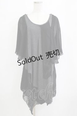 画像1: Ozz Croce / レイヤードノースリーブワンピース  グレー×黒 H-26-01-19-036-OO-OP-KB-ZH