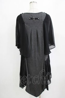 画像3: Ozz Croce / レイヤードノースリーブワンピース  グレー×黒 H-26-01-19-036-OO-OP-KB-ZH