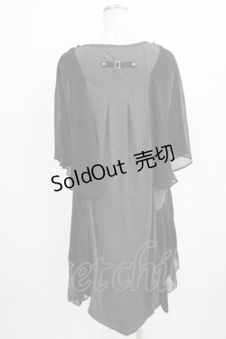 画像3: Ozz Croce / レイヤードノースリーブワンピース  グレー×黒 H-26-01-19-036-OO-OP-KB-ZH