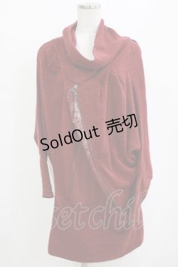 画像1: Ozz Croce / ハイネックニットトップス  ボルドー H-26-01-19-037-OO-TO-KB-ZH