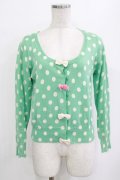 Emily Temple cute / リボンドットカーディガン  グリーン H-26-01-19-042-ET-TO-KB-ZH