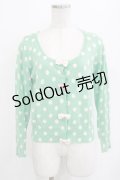 Emily Temple cute / リボンドットカーディガン  グリーン H-26-01-19-042-ET-TO-KB-ZH