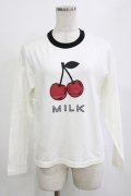MILK / Cherry L.S. Tee  オフ H-26-01-19-045-ML-TO-KB-ZH