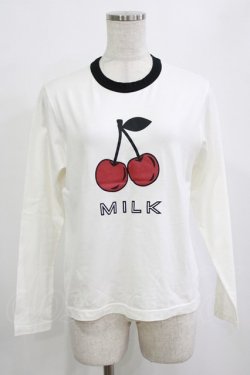 画像1: MILK / Cherry L.S. Tee  オフ H-26-01-19-045-ML-TO-KB-ZH