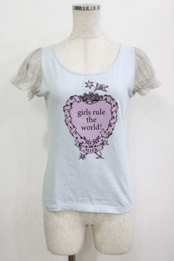 画像1: MILK / girls rule the world Tee  サックス H-26-01-19-049-ML-TO-KB-ZH