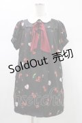 Ank Rouge /  Fancy Strawberryシャツワンピース M ブラック H-26-01-19-1037-CA-OP-NS-ZH