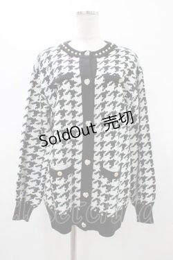 画像1: Ank Rouge / ビジューボタン千鳥カーデ M ブラック H-26-01-19-1045-CA-TO-NS-ZH