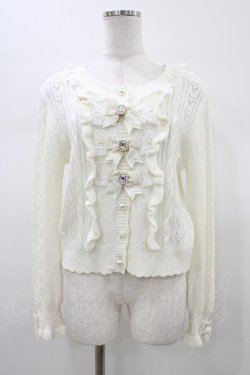 画像1: LIZ LISA / はしごレースハートフリルカーディガン FREE ホワイト H-26-01-19-1048-LO-TO-YZ-ZH