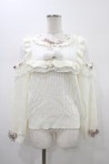 LIZ LISA / ポンポンリボンレースヨークニットトップス Free オフ H-26-01-19-1051-LO-TO-NS-ZH