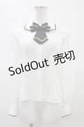 Innocent World White / リボンタイ付きブラウス M オフ H-26-01-19-1052-IW-BL-NS-ZH