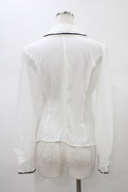 画像2: Innocent World White / リボンタイ付きブラウス M オフ H-26-01-19-1052-IW-BL-NS-ZH
