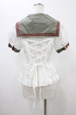 画像2: metamorphose / リボンセーラーブラウス Free オフ/カーキ H-26-01-19-1053-ME-BL-NS-ZH