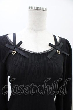 画像3: Rojita / デコルテリボンロゴトップス Free ブラック H-26-01-19-1060-LO-TO-NS-ZH