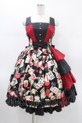 metamorphose / Wonder Card Queen of Hearts ジャンパースカート サイズ1 ブラック H-26-01-19-1021-ME-OP-NS-ZH