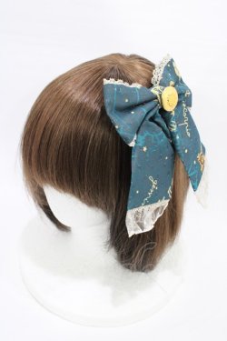 画像1: metamorphose / 黒猫と魔法の地図リボンクリップ  グリーン H-26-01-19-1004-ME-AC-NS-ZH