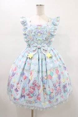 画像1: Angelic Pretty / Happy Garlandジャンパースカート Free サックス H-26-01-19-1024-AP-OP-NS-ZH