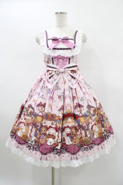 画像1: BABY,THE STARS SHINE BRIGHT / くみゃちゃんのHarvest Festival柄ジャンパースカートII Free ピンク H-26-01-19-1026-BA-OP-NS-ZH