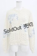 merry jenny / floral透かしニットカーディガン  アイボリー×ブルー H-26-01-19-054-LO-TO-KB-ZH