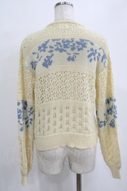 画像3: merry jenny / floral透かしニットカーディガン  アイボリー×ブルー H-26-01-19-054-LO-TO-KB-ZH