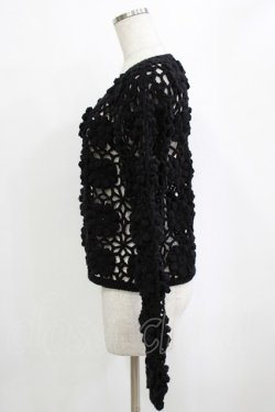 画像2: merry jenny / flowerクロシェカーディガン  ブラック H-26-01-19-055-LO-TO-KB-ZH