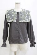 merry jenny / floralレースカラーブラウス  チャコール H-26-01-19-056-LO-BL-KB-ZH