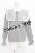 merry jenny / floralレースカラーブラウス  チャコール H-26-01-19-056-LO-BL-KB-ZH