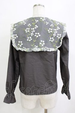 画像3: merry jenny / floralレースカラーブラウス  チャコール H-26-01-19-056-LO-BL-KB-ZH
