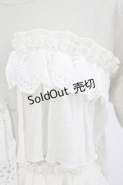 画像4: merry jenny / レースフリルカットソー  ライトカーキ H-26-01-19-062-LO-TO-KB-ZH