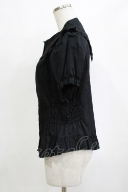 画像2: BPN / サイドシャーリングパフブラウス  ブラック H-26-01-19-064-GO-BL-KB-ZH