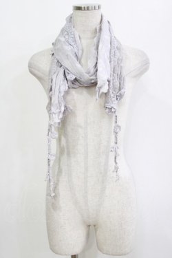 画像1: axes femme / プリントレースストール  グレー H-26-01-19-065-AX-ZA-KB-ZH