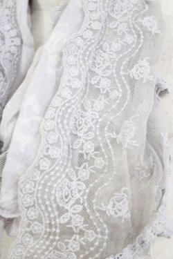 画像2: axes femme / プリントレースストール  グレー H-26-01-19-065-AX-ZA-KB-ZH