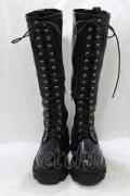 jouetie / ストレッチレースアップロングブーツ L ブラック H-26-01-19-080-EL-SH-KB-ZH