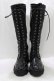 画像1: jouetie / ストレッチレースアップロングブーツ L ブラック H-26-01-19-080-EL-SH-KB-ZH (1)