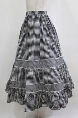 画像2: merry jenny / イレギュラーチェックフレアスカート  ブラック H-26-01-19-010-LO-SK-KB-ZH